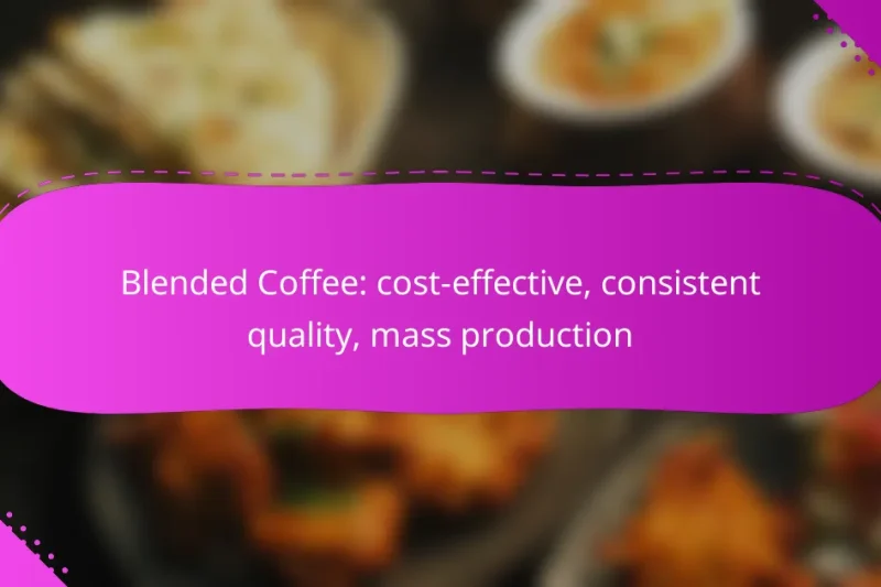 Blended Coffee: cost-effective, consistent quality, mass production
