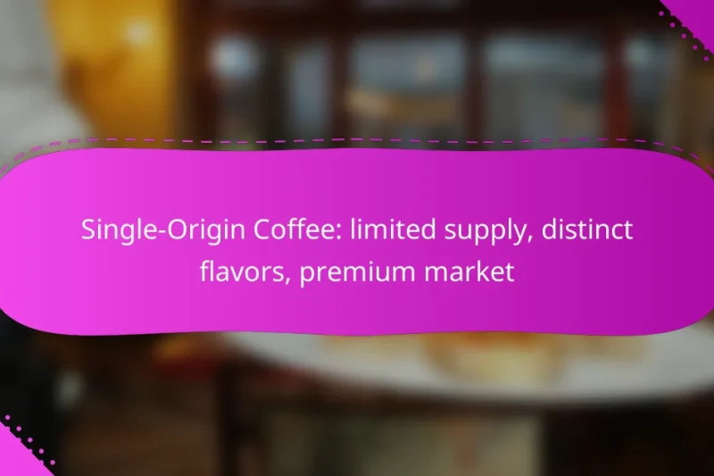 Single-Origin Coffee: limited supply, distinct flavors, premium market