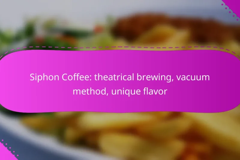 Siphon Coffee: theatrical brewing, vacuum method, unique flavor