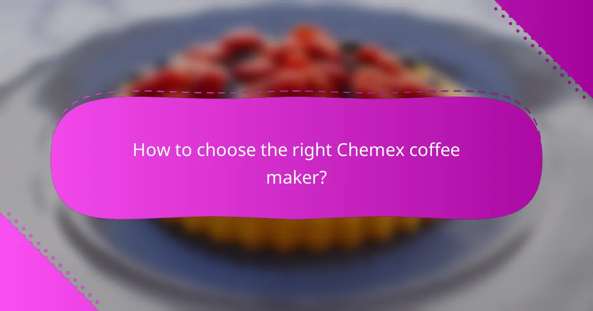 How to choose the right Chemex coffee maker?