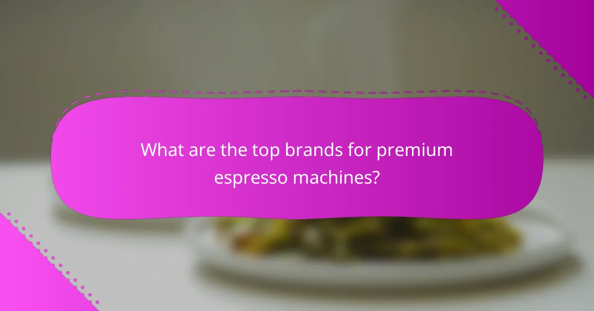 What are the top brands for premium espresso machines?